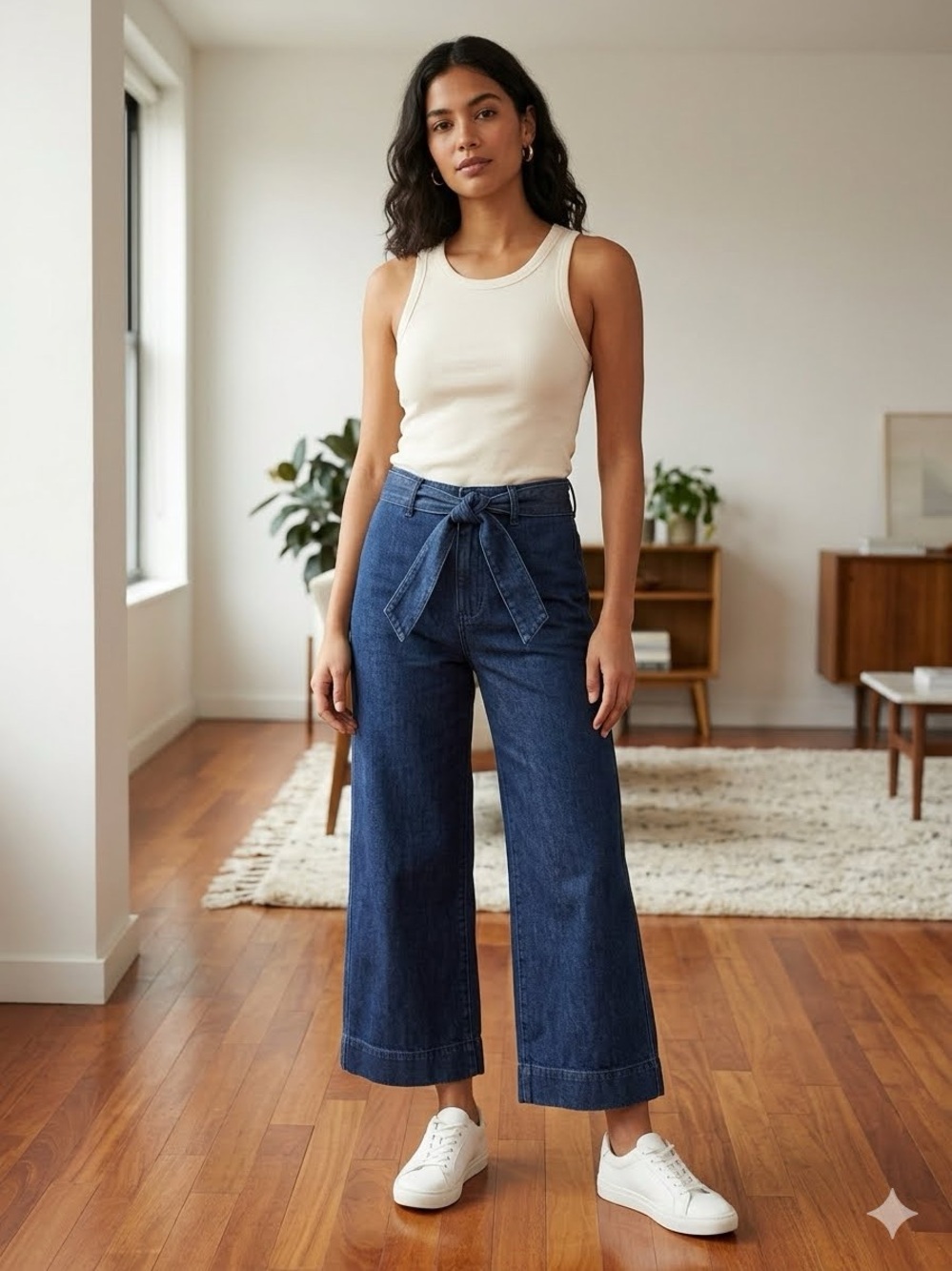 Oat New York High-Rise Wide Leg Jeans - Dark Blue